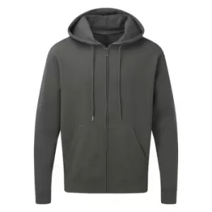 Image of SG Mens Plain Full Zip Hooded Sweatshirt (M) (Charcoal)