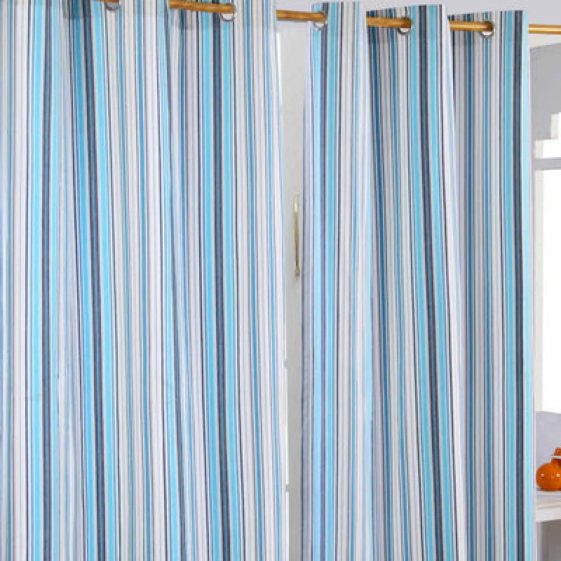 Image of Homescapes New England Stripes Ready Made Blue Curtain Pair, 137 X 228cm Drop
