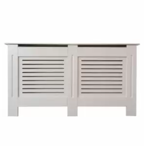 Image of Horizontal Slat Oatmeal Radiator Cover - X Large - Cream - Jack Stonehouse