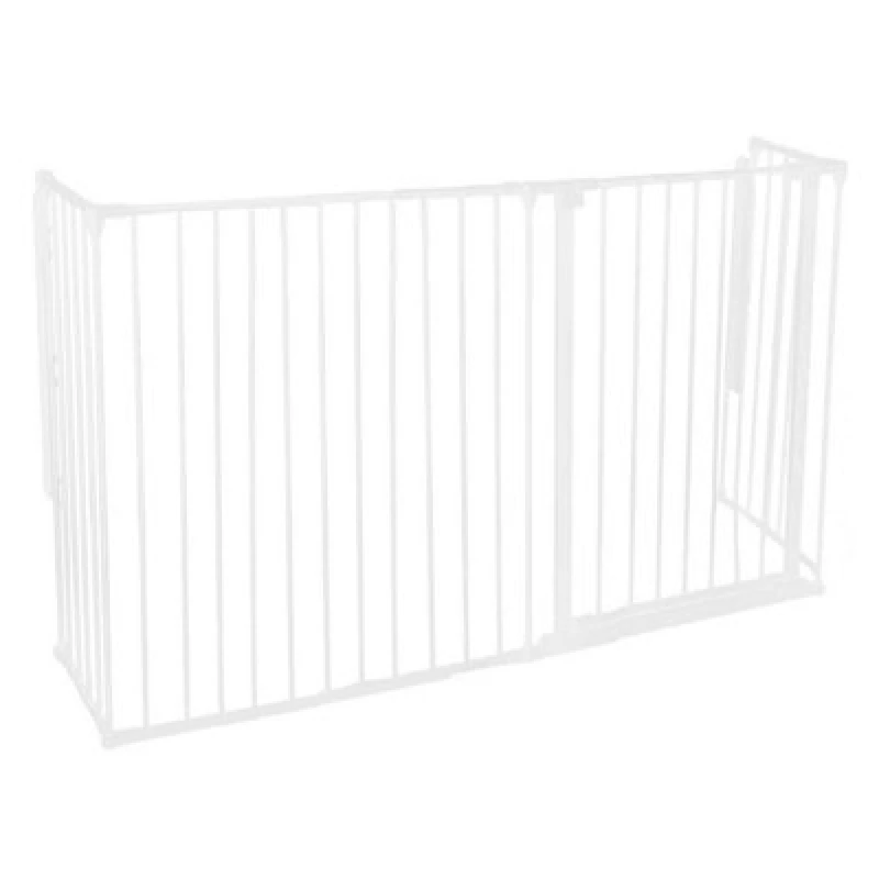 Image of Safetots Extra Tall Multi Panel Fire Surround, 51Cm Deep X 144Cm Wide, White, 105Cm High, Baby And Toddler Fire Guard