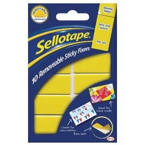 Image of Sellotape Sticky Fixers Removable Pads 20x40mm Pack of 10 1445286