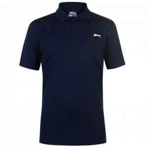 Image of Slazenger Check Golf Polo Mens - Navy
