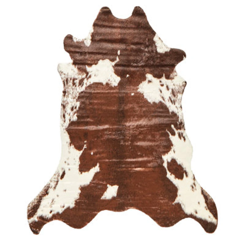 Image of Beliani Faux Cowhide Rug Bogong Dark Brown 130 X 170 Cm