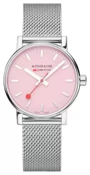 Image of Mondaine MSE.35130.SM Evo2 35mm Wild Rose Pink Dial Watch