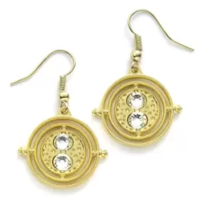 Image of Harry Potter Gold Plated Time Turner Earrings (One Size) (Gold)