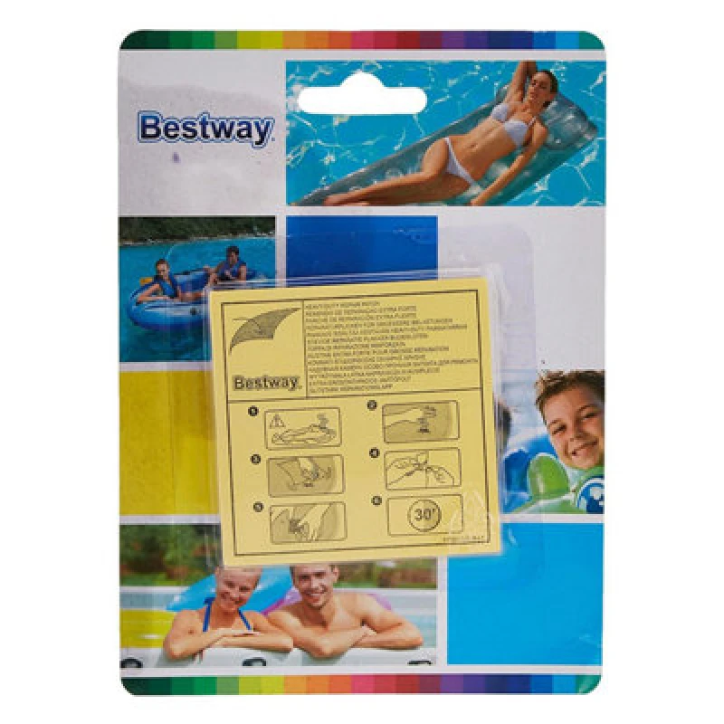 Image of Bestway Heavy Duty 'Repair Patch' for Inflatables 2.5x 2.5/6.5cm x 6.5cm White unisex