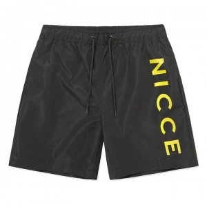 Image of Nicce Snapa Swim Shorts Mens - Black/Yellow