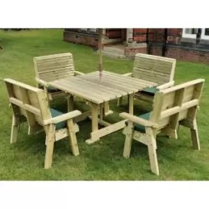 Image of Hawthorn Outdoor Dining Set with 4 Benches, Wood