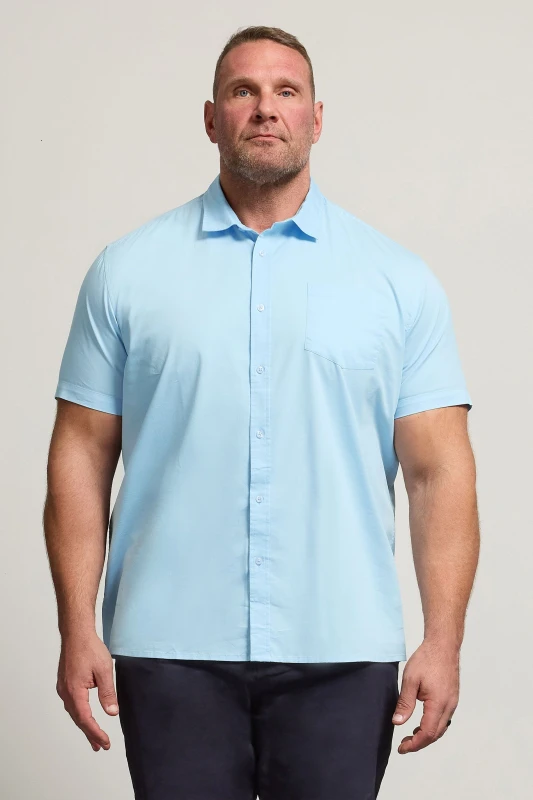 Image of BadRhino BadRhino Men Short Sleeve Shirt in Blue Size: 4X-Large Blue 4XL Male 5063111261994