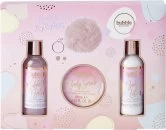 Image of Style & Grace Bubble Boutique Keyring Gift Set 80ml Bubble Bath + 80ml Body Lotion + 80ml Body Scrub + Fluffy Keyring