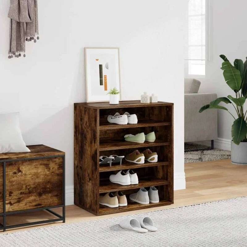 Image of VIDAXL Shoe Cabinet Smoked Oak 60x35x70cm Engineered Wood Vidaxl 8720286956793