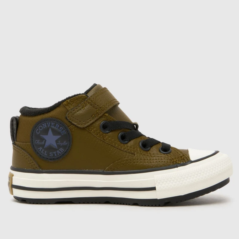 Image of Converse Khaki All Star Malden Street Boys Junior Trainers Khaki UK 2 (EU 34)
