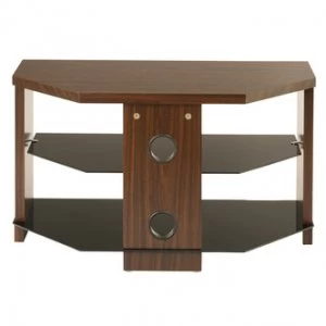 Image of TTAP MON 800 WAL Montreal 800mm TV Stand in Walnut with Black Glass