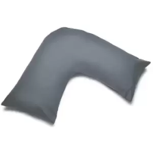 Image of Easycare Percale V-Shaped Orthopaedic Pillowcase (One Size) (Grey) - Grey - Belledorm