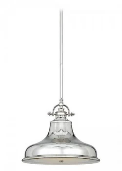 Image of 1 Light Dome Ceiling Pendant Silver, E27