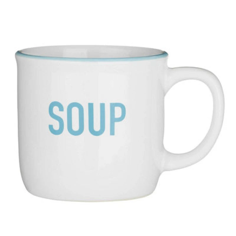 Image of Premier Housewares Homestead Soup Text Ceramic Mug White unisex