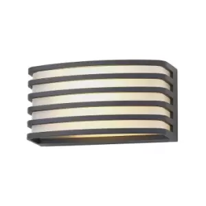 Image of Luminosa Lighting - Luminosa Kiantone Outdoor Wall Lamp, E27, IP54, Anthracite, Opal pc Shade