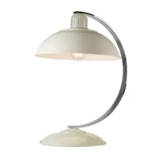Image of Table Lamp Curved Arm Retro Style Office Light Oyster White LED E27 60W Bulb