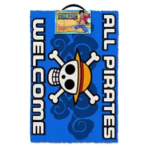 Image of One Piece (All Pirates Welcome) Doormat /Merchandise