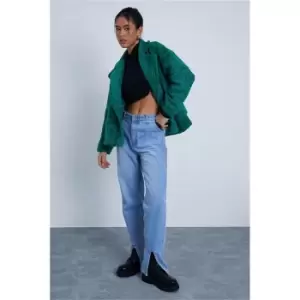 Image of I Saw It First Green Paisley Oversized Boxy Wool Coat - Green