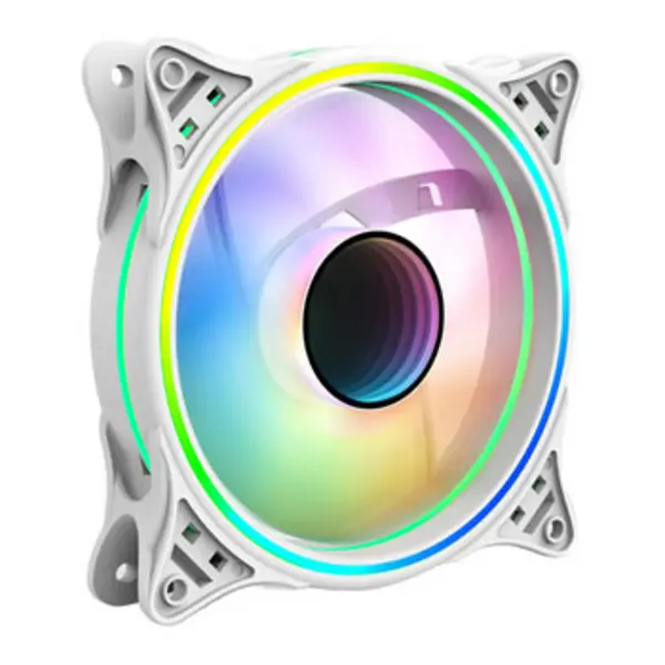 Image of Vida Infinity01 12cm ARGB Dual Ring Case Fan Hydraulic Bearing Infinity Mirror Effect 1200 RPM White