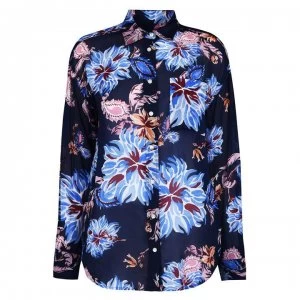 Image of Gant Paisley Chiffon Shirt - 423 PersianBlue