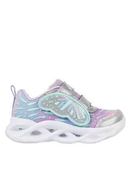 Image of Skechers Toddler Twisty Brights Wingin' It Trainer, Silver, Size 8 Younger