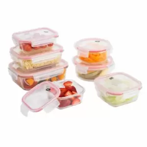Image of Neo Direct Neo 7 Piece Glass Food Storage Container Set With Air Vent Lids