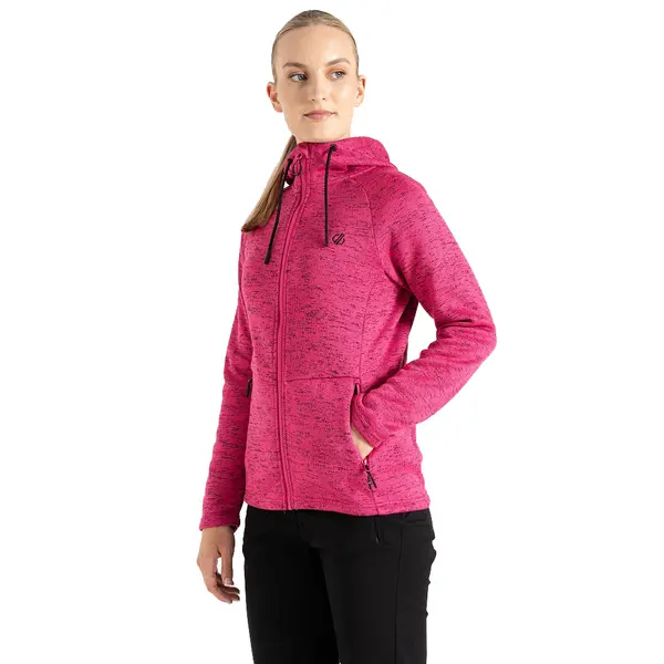 Image of Dare 2B Womens Trail Full Zip Hooded Fleece Jacket 16 - Bust 40' (102cm) Pure Pink Marl DWA721-Y18-16