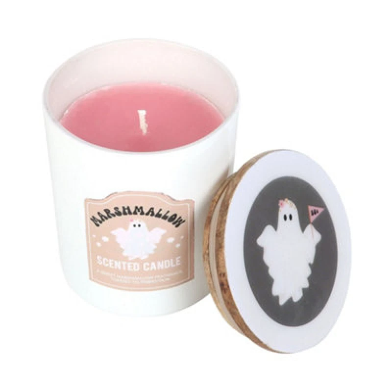 Image of Something Different Something Different Ghost Toasted Marshmallow Scented Candle in Pink Pink One Size Unisex 5063806044956