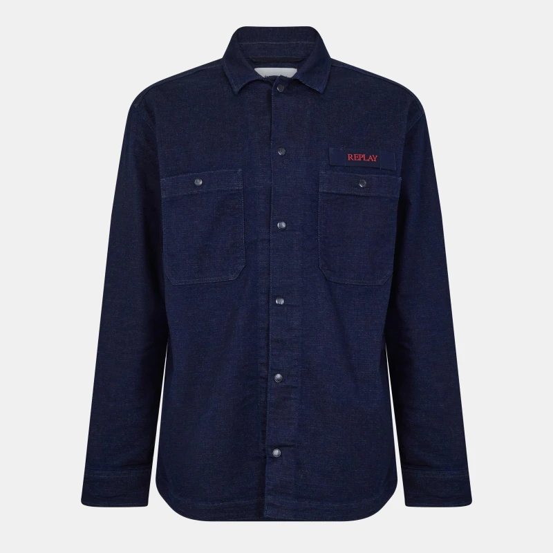 Image of Replay Mens Service Overshirt Blue male S