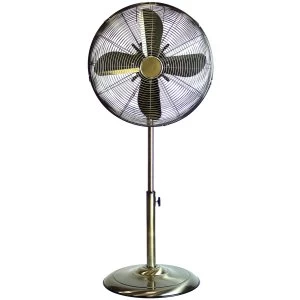Image of Status 16" Oscillating Pedestal Floor Fan - Antique Brass