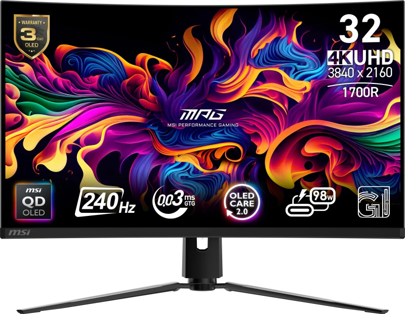 Image of MSI MPG 321CURX QD-OLED 32" 4K Ultra HD Curved Gaming Monitor 9S6-3DD64T-010