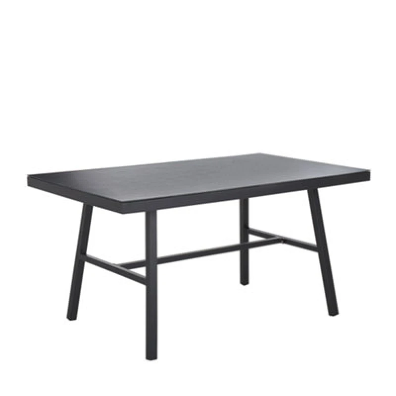 Image of Beliani Garden Dining Table Canetto 150 Cm 90 Cm Glass Black