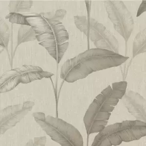 Image of Rasch - Elegant Homes Design Library Beige Gold Tropical Amara Palm Leaf Wallpaper