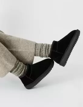 Image of Accessorize Womens Mini Suede Boots Black, Size: 41