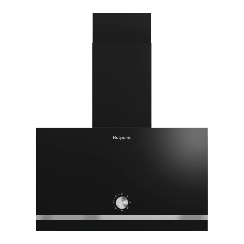 Image of Hotpoint PHVP62FLMK 60cm Angled Chimney Cooker Hood - Black