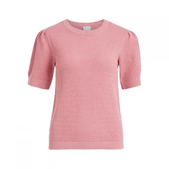 Image of Vila Puff Knit T Shirt - Wild Rose