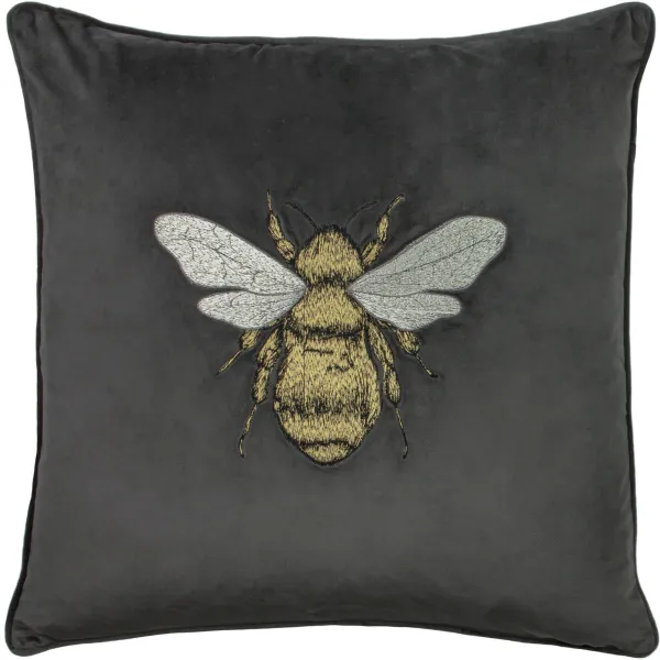 Image of Hortus Bee Cushion Dark Grey
