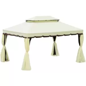Image of Aluminum Frame Patio Gazebo Canopy Double Tier Garden Shelter - Outsunny