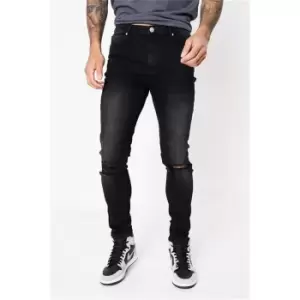 Image of I Saw It First Black Skinny Fit Knee Cutout Jeans - Black