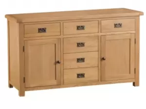 Image of Kenmore Waverley Oak 2 Door 6 Drawer Large Sideboard Assembled