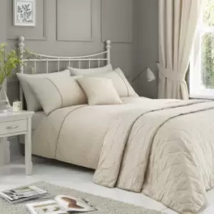Image of Dreams & Drapes Fearne Floral Jacquard Textured Weave Duvet Cover Set, Soft Gold, Single