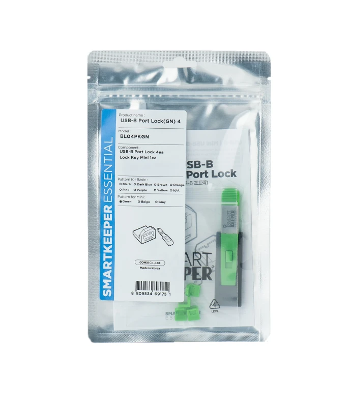 Image of Smartkeeper BL04PKGY Port blocker + key USB Type-B Green Plastic 1 pc(