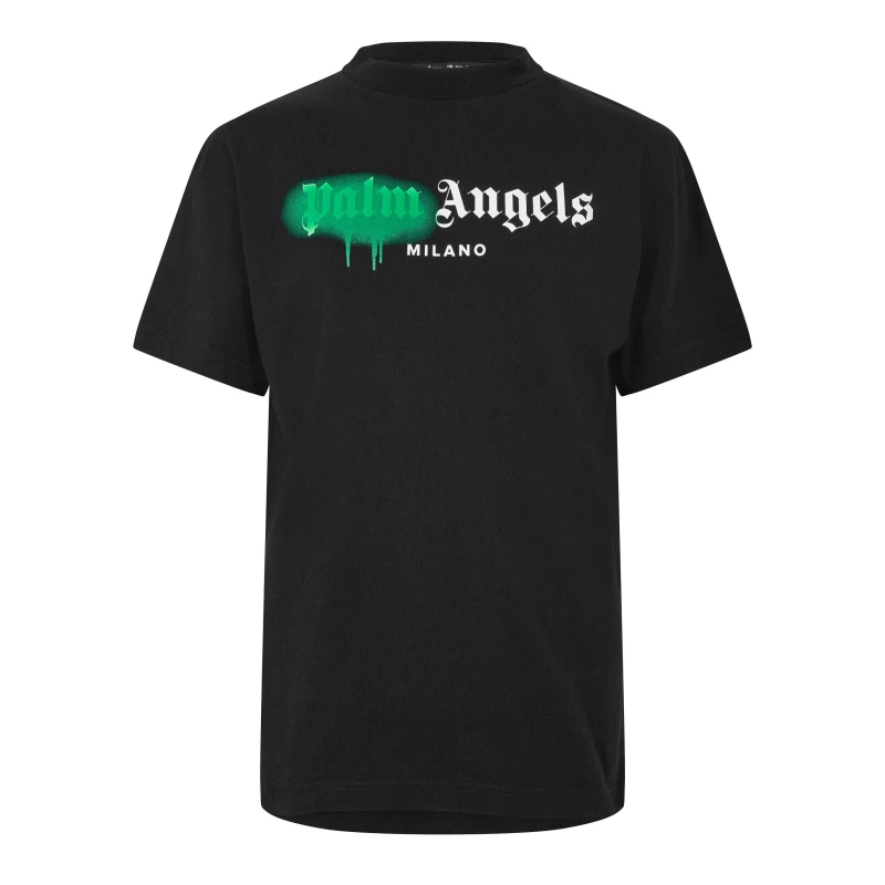 Image of Palm Angels Mens Tokyo T-Shirt Black Green male XS