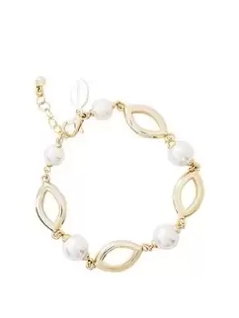 Image of Jon Richard Pearl And Gold Polished Bracelet