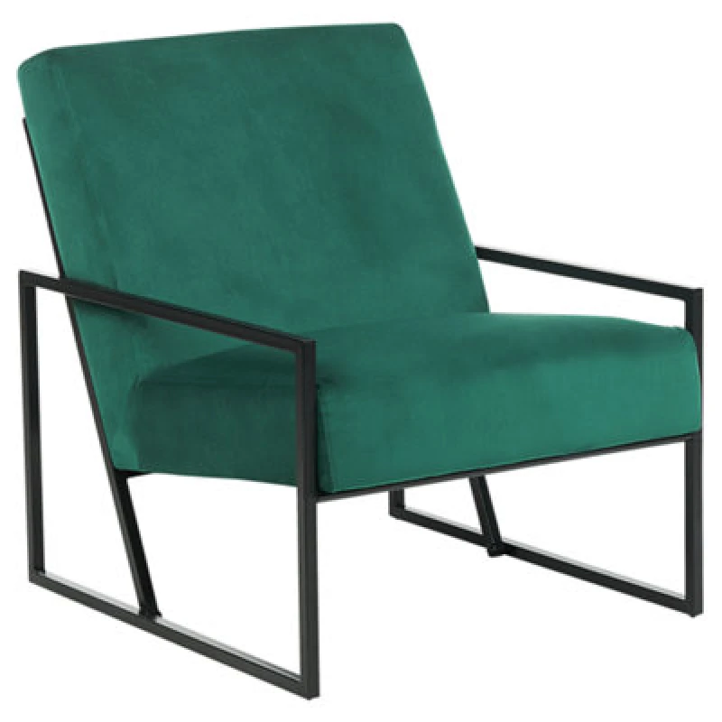 Image of Beliani Industrial Velvet Armchair Green Delary