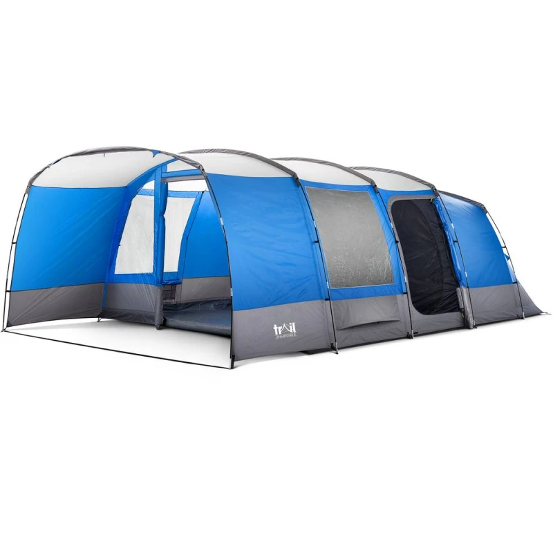 Image of Trail Outdoor Leisure 6 Man Tunnel Tent Family Camping Festival 5000mm Waterproof UV Dark Zone Bedroom Multi