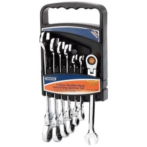 Image of Draper Hi-Torq Metric Flexible Head Ratcheting Combination Spanner Set (7 Piece)