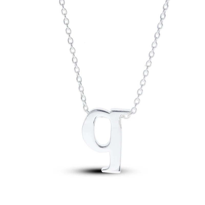 Image of Be You Sterling Silver lowercase Initial Necklace Silver female Q